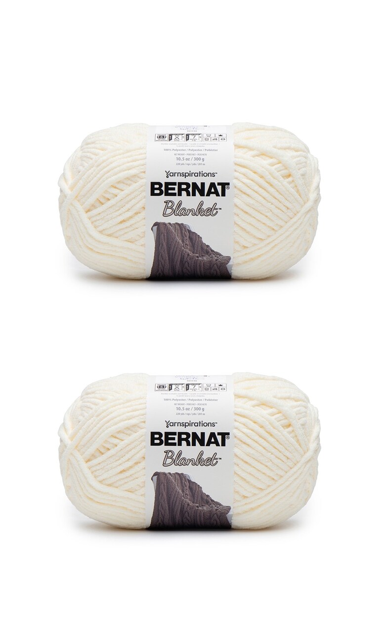 Bernat Blanket Vintage White Yarn - 2 Pack of 300g/10.5oz - Polyester - 6  Super Bulky - 220 Yards - Knitting/Crochet
